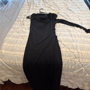 BCBGMaxAzria One Shoulder Black Dress